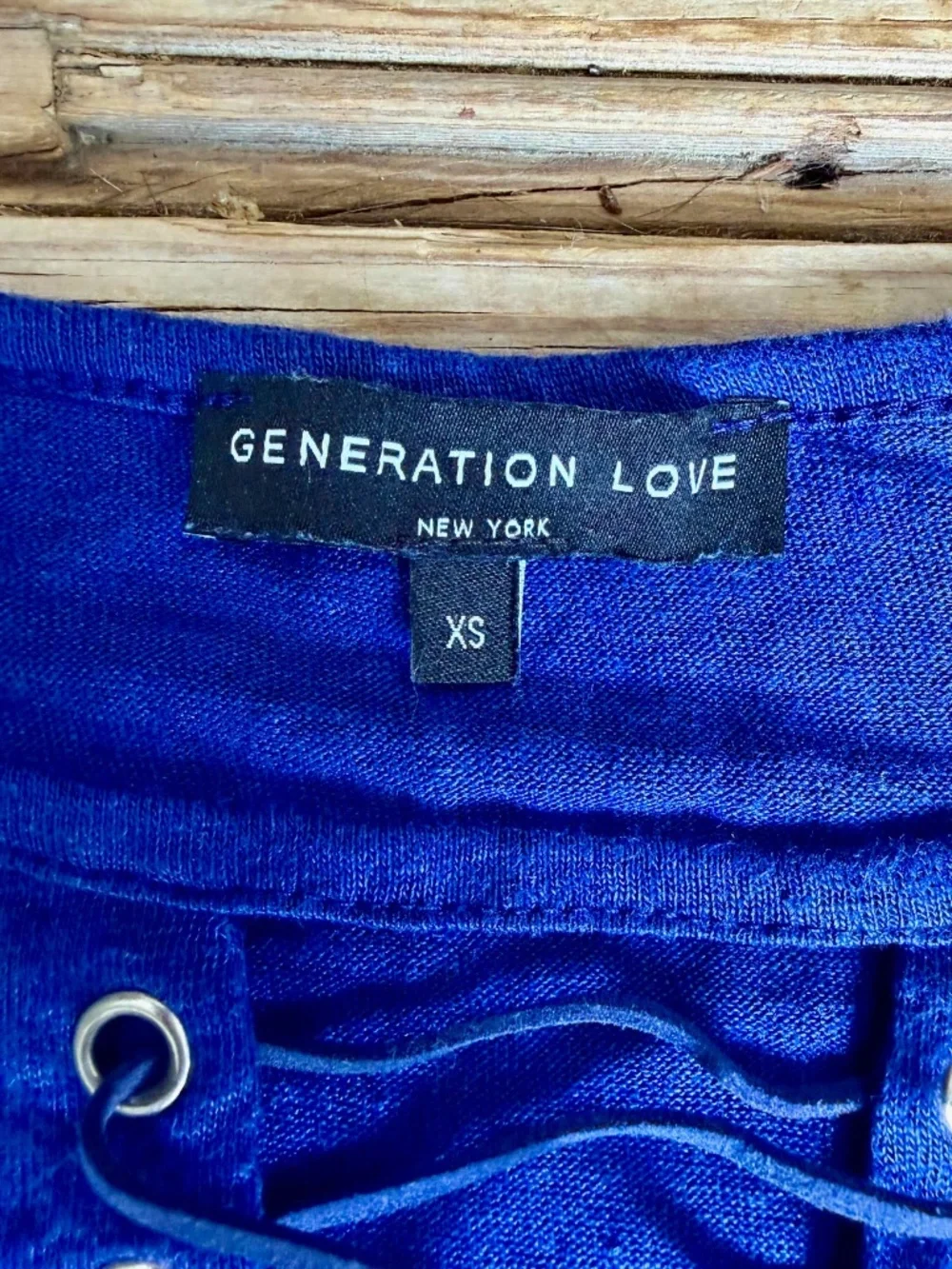 Generation Love New York XS Blue Short Sleeve Knit Top Stitch Fix Boho Festival